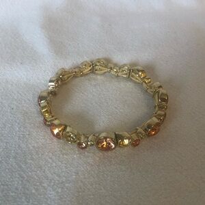 Elegant Gold Bracelet with Peach and Yellow faceted stones